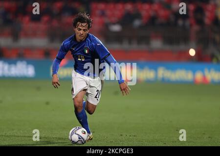 Emanuel Vignato de U21 Italie en action pendant le match de football européen des moins de 21 ans de l'UEFA entre l'Italie U21 et la Suède U21 au stade U-Power, Monza, Italie sur 12 octobre 2021 (photo de Fabrizio Carabelli/LiveMedia/NurPhoto) Banque D'Images