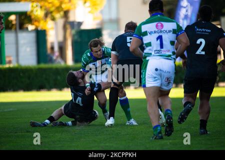 Giovanni Pettinelli (Benetton Treviso) pendant le match de rugby de championnat de rugby de Benetton Rugby vs Osprey on 16 octobre 2021 au stade Monigo de Trévise, Italie (photo de Mattia Radoni/LiveMedia/NurPhoto) Banque D'Images