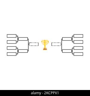 Ensemble de Bracket sport Tournament, signe d'événement d'élimination vide, illustration du vecteur de match de jeu . Illustration de Vecteur