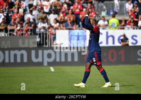 Balde Diao Keita de Cagliari Calcio pendant le football italien série D'un match Cagliari Calcio vs UC Sampdoria sur 17 octobre 2021 à l'Unipol Domus de Cagliari, Italie (photo de Luigi Canu/LiveMedia/NurPhoto) Banque D'Images