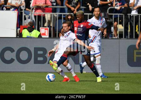 Balde Diao Keita de Cagliari Calcio pendant le football italien série D'un match Cagliari Calcio vs UC Sampdoria sur 17 octobre 2021 à l'Unipol Domus de Cagliari, Italie (photo de Luigi Canu/LiveMedia/NurPhoto) Banque D'Images