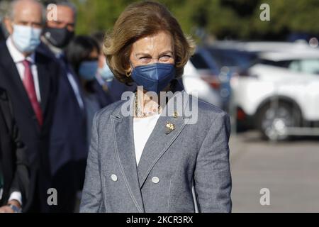 La reine Sofia visite la Banque alimentaire de Grenade sur 20 octobre 2021 à Grenade, en Espagne. (Photo par Álex Cámara/NurPhoto) Banque D'Images