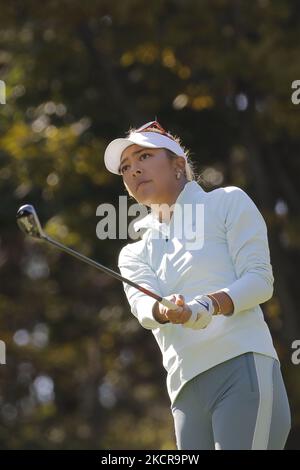 23 oct 2021-Busan, Corée du Sud-Alison Lee des États-Unis action sur le green 5th lors d'un CHAMPIONNAT de DAMES de BMW au GC international LPGA à Busan, Corée du Sud. (Photo de Seung-il Ryu/NurPhoto) Banque D'Images