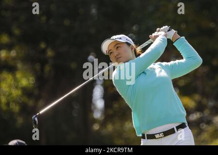 23 octobre 2021-Busan, Corée du Sud-Minjee Lee de l'Australie action sur le green 5th lors d'un CHAMPIONNAT de DAMES de BMW au CGU international LPGA à Busan, Corée du Sud. (Photo de Seung-il Ryu/NurPhoto) Banque D'Images