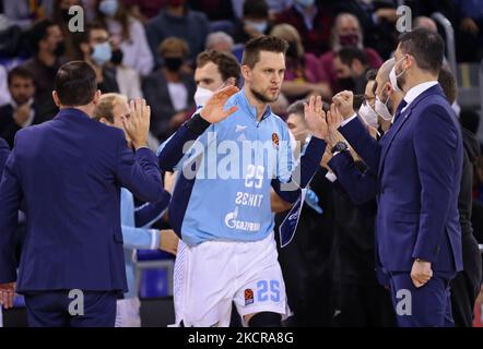 Mateusz Ponitka pendant le match entre le FC Barcelone et le Zenit Saint-Pétersbourg, correspondant à la semaine 5 de l'Euroligue, joué au Palau Blaugrana, le 22th octobre 2021, à Barcelone, Espagne. -- (photo par Urbanandsport/NurPhoto) Banque D'Images