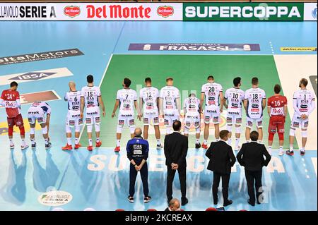 ITAS Trentin lors de la finale du Volleyball italien Supercup Men - Ital Trentino vs Vero Volley Monza sur 24 octobre 2021 au Forum Eurosuole de Civitanova Marche, Italie (photo de Roberto Bartomeoli/LiveMedia/NurPhoto) Banque D'Images