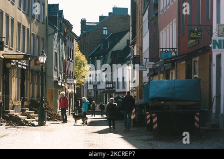 Vue générale de la reconstruction à Bad Münstereifel, Allemagne, le 24 octobre 2021. 100 jours depuis la pire inondation qui arrage l'europe occidentale (photo de Ying Tang/NurPhoto) Banque D'Images