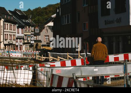 Vue générale de la reconstruction à Bad Münstereifel, Allemagne, le 24 octobre 2021. 100 jours depuis la pire inondation qui arrage l'europe occidentale (photo de Ying Tang/NurPhoto) Banque D'Images