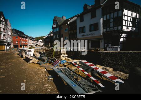 Vue générale de la reconstruction à Bad Münstereifel, Allemagne, le 24 octobre 2021. 100 jours depuis la pire inondation qui arrage l'europe occidentale (photo de Ying Tang/NurPhoto) Banque D'Images