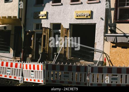 Vue générale de la reconstruction à Bad Münstereifel, Allemagne, le 24 octobre 2021. 100 jours depuis la pire inondation qui arrage l'europe occidentale (photo de Ying Tang/NurPhoto) Banque D'Images