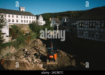 Vue générale de la reconstruction à Bad Münstereifel, Allemagne, le 24 octobre 2021. 100 jours depuis la pire inondation qui arrage l'europe occidentale (photo de Ying Tang/NurPhoto) Banque D'Images