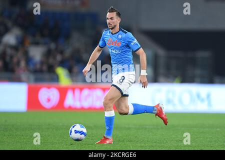 Fabian Ruiz de SSC Napoli pendant la série Un match entre AS Roma et SSC Napoli Calcio au Stadio Olimpico, Rome, Italie, le 24 octobre 2021. (Photo de Giuseppe Maffia/NurPhoto) Banque D'Images