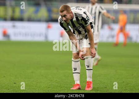 Dejan Kulusevski de Juventus FC pendant la série Un match de football 2021/22 entre le FC Internazionale et le FC Juventus au stade Giuseppe Meazza, Milan, Italie sur 24 octobre 2021 (photo de Fabrizio Carabelli/LiveMedia/NurPhoto) Banque D'Images