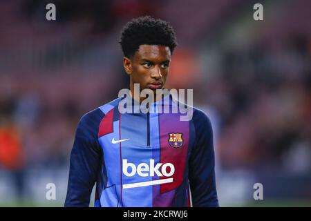 31 Alex Balde du FC Barcelone pendant le match de la Liga Santader entre le FC Barcelone et Deportivo Alaves au stade Camp Nou sur 30 octobre 2021 à Barcelone. (Photo par Xavier Bonilla/NurPhoto) Banque D'Images