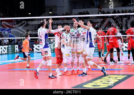 ITAS Trentin au cours du Volleyball Italien Serie A Men SuperLeague Championship ITAS Trentino vs Cucine Lube Civitanova sur 31 octobre 2021 au Pala Trento à Trento, Italie (photo de Lorena Bonapace/LiveMedia/NurPhoto) Banque D'Images