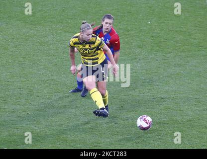 Ylenia Priest de Watford Ladies pendant le match de championnat féminin de Barclays FA entre Watford et Crystal Palace au stade Vicarage Road à Watford le 31st octobre 2021 (photo par action Foto Sport/NurPhoto) Banque D'Images