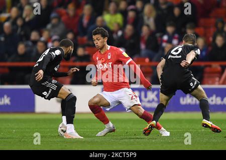 Lors du match de championnat Sky Bet entre Nottingham Forest et Chris Basham de Sheffield Unis au City Ground, Nottingham, le mardi 2nd novembre 2021. (Photo de Jon Hobley/MI News/NurPhoto) Banque D'Images