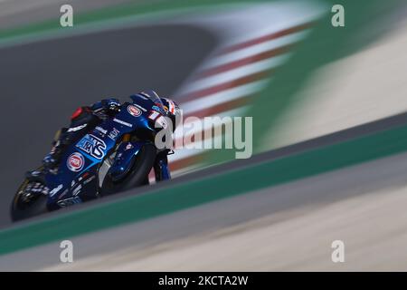 Joe Roberts (16) des Etats-Unis et Italtrans Racing Team Kalex pendant la pratique libre de Grande Premio Brembo do Algarve à Autodromo do Algarve sur 5 novembre 2021 à Lagoa, Algarve, Faro. (Photo de Jose Breton/Pics action/NurPhoto) Banque D'Images