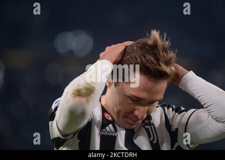 Federico Chiesa de Juventus FC déception lors de la série Un match de football entre Juventus et Fiorentina au stade Allianz sur 6 novembre 2021 à Turin, Italie (photo par Alberto Gandolfo/NurPhoto) Banque D'Images