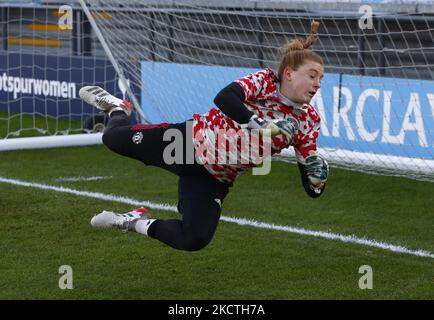 Sophie Baggaley de Manchester United Women lors de l'échauffement préalable au match lors de la Super League féminine Barclays FA entre Tottenham Hotspur et Manchester United à The Hive, Barnett, Royaume-Uni, le 07th novembre 2021 (photo par action Foto Sport/NurPhoto) Banque D'Images