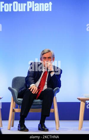 Gordon Brown, envoyé spécial des Nations Unies pour l'éducation mondiale et ancien Premier ministre du Royaume-Uni, prend la parole lors de la session Climate action for Health au cours du dixième jour de la Conférence des Nations Unies sur les changements climatiques de COP26, tenue par la CCNUCC à l'intérieur du site COP26 - Scottish Event Campus à Glasgow, L'Écosse sur 9 novembre 2021. COP26, de 31 octobre à novembre 12 à Glasgow, est la plus importante conférence sur le climat depuis le sommet de Paris de 2015, car les nations devraient fixer de nouveaux objectifs d'émissions de gaz à effet de serre afin de ralentir le réchauffement climatique et d'en raffermir d'autres Banque D'Images