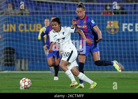 GIA Corley lors du match entre le FC Barcelone et le TSG 1899 Hoffenheim, correspondant à la semaine 3 de l'étape de groupe de l'UEFA Womens Champions League, joué au stade Johan Cruyff, le 10th novembre 2021, à Barcelone, en Espagne. -- (photo par Urbanandsport/NurPhoto) Banque D'Images