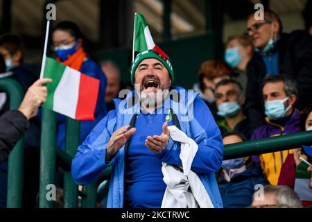 Supporter italien lors du match de rugby de la coupe des Nations d'automne 2021, Italie contre Argentine sur 13 novembre 2021 au stade Monigo de Trévise, Italie (photo d'Ettore Griffoni/LiveMedia/NurPhoto) Banque D'Images