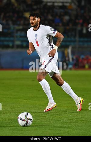 Tyrone Mings en action pendant la coupe du monde de la FIFA Centre panaméricain de tennis sur 15 novembre 2021 au stade de Saint-Marin à Saint-Marin, République de Saint-Marin (photo de Gianluca Ricci/LiveMedia/NurPhoto) Banque D'Images