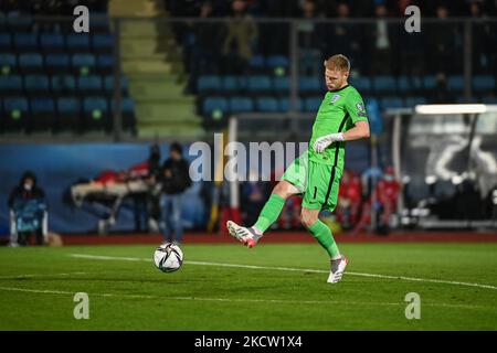 Aaron Ramsdale pendant la coupe du monde de la FIFA Centre de tennis panaméricain sur 15 novembre 2021 au stade de Saint-Marin à Saint-Marin, République de Saint-Marin (photo de Gianluca Ricci/LiveMedia/NurPhoto) Banque D'Images