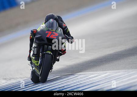 Marco Bezzecchi (72) d'Italie et VR46 équipe de course pendant les essais de la nouvelle saison MotoGP 2022 à Circuito Jerez - Angel Nieto sur 18 novembre 2021 à Jerez de la Frontera, Espagne. (Photo de Jose Breton/Pics action/NurPhoto) Banque D'Images