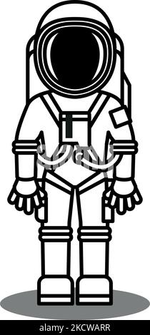 Un astronaute est debout sur un fond blanc Illustration de Vecteur