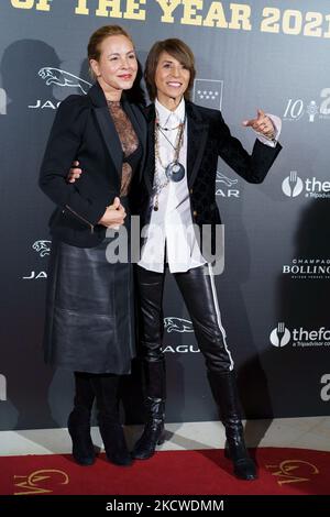 Le chef français Dominique Crenn et Maria Bello pendant le prix du chef de l'année 2021 au Casino de Madrid, 22 novembre 2021 en Espagne. (Photo par Oscar Gonzalez/NurPhoto) Banque D'Images