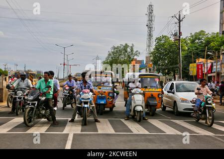 Trafic à Madurai, Tamil Nadu, Inde. (Photo de Creative Touch Imaging Ltd./NurPhoto) Banque D'Images