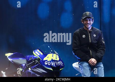 Valentino Rossi lors de l'événement « One More Lap », organisé pour marquer la fin de sa carrière MotoGP, dans le cadre du salon moto EICMA à Milan, Italie sur 25 novembre 2021. (Photo de Jakub Porzycki/NurPhoto) Banque D'Images