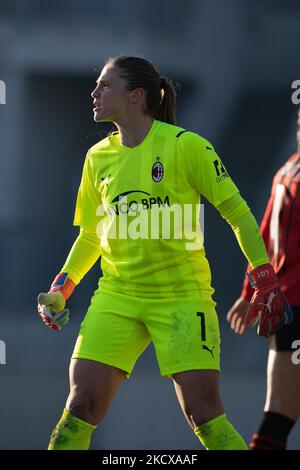 Laura Giuliani (AC Milan) réagit pendant le match de football italien Serie A Women AC Milan vs Inter - FC Internazionale sur 05 décembre 2021 au stade Vismara à Milan, Italie (photo de Francesco Scaccianoce/LiveMedia/NurPhoto) Banque D'Images