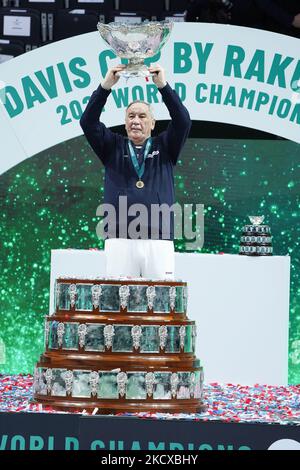 Capitaine Shamil Tarpischev de la Fédération de tennis russe lors de la finale de la coupe Davis entre la Fédération de tennis russe et la Croatie au pavillon de l'Arena de Madrid sur 05 décembre 2021 à Madrid, Espagne (photo d'Oscar Gonzalez/NurPhoto) Banque D'Images