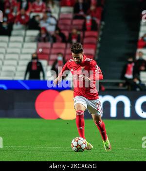Rafa Silva de SL Benfica lors du match de groupe E de la Ligue des champions de l'UEFA entre SL Benfica et Dinamo Kiev à Estadio da Luz sur 08 décembre 2021 à Lisbonne, Portugal. (Photo de Paulo Nascimento/NurPhoto) Banque D'Images