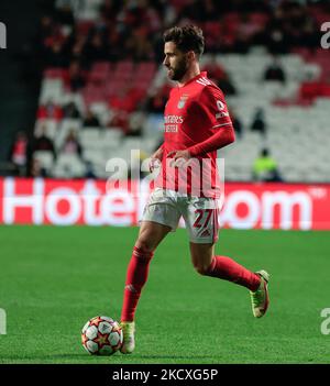 Rafa Silva de SL Benfica lors du match de groupe E de la Ligue des champions de l'UEFA entre SL Benfica et Dinamo Kiev à Estadio da Luz sur 08 décembre 2021 à Lisbonne, Portugal. (Photo de Paulo Nascimento/NurPhoto) Banque D'Images