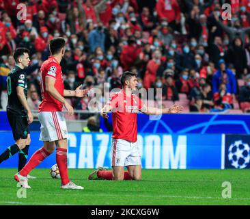 Roman Yaremchuk de SL Benfica lors du match de l'UEFA Champions League groupe E entre SL Benfica et Dinamo Kiev à Estadio da Luz sur 08 décembre 2021 à Lisbonne, Portugal. (Photo de Paulo Nascimento/NurPhoto) Banque D'Images