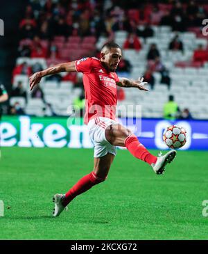Gilberto de SL Benfica lors du match de l'UEFA Champions League groupe E entre SL Benfica et Dinamo Kiev à Estadio da Luz sur 08 décembre 2021 à Lisbonne, Portugal. (Photo de Paulo Nascimento/NurPhoto) Banque D'Images