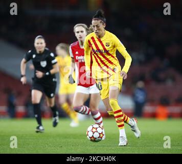 Kheira Hamraoui du FC Barcelona Femeni pendant le groupe C de la Ligue des champions des femmes entre Arsenal Women et Barcelona Femenino au stade Emirates, Crawly, le 09th décembre 2021 (photo par action Foto Sport/NurPhoto) Banque D'Images