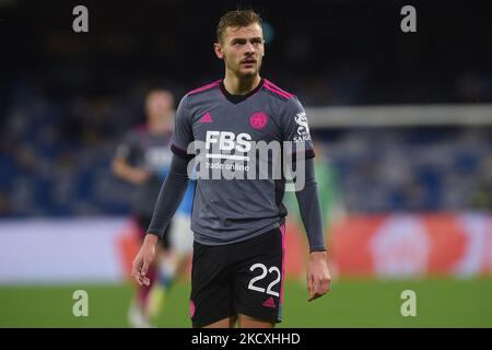 Kiernan Dewsbury-Hall de Leicester City lors du match de l'UEFA Europa League entre SSC Napoli et Leicester City au Stadio Diego Armando Maradona Naples Italie le 9 décembre 2021. (Photo de Franco Romano/NurPhoto) Banque D'Images