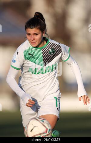 Sofia Cantore (États-Unis Sassuolo) en action pendant le football italien série A Women Match Inter - FC Internazionale vs US Sassuolo sur 11 décembre 2021 au Suning Center de Milan, Italie (photo de Francesco Scaccianoce/LiveMedia/NurPhoto) Banque D'Images