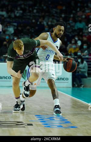 Williams-Goss du Real Madrid pendant le match de ligue de l'ACB du match 13 entre Real Madrid - Unicaja au Centre Wizink de Madrid 12 décembre 2021 Espagne (photo par Oscar Gonzalez/NurPhoto) Banque D'Images