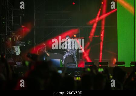 Bad Bunny concert au stade Hiram Bithorn, à San Juan, Porto Rico, sur 10 décembre 2021. (Photo par Alejandro granadillo/NurPhoto) Banque D'Images