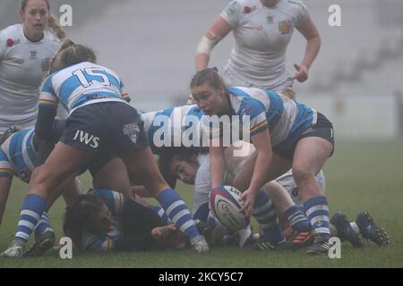 Durham Mowden Park Sharkss' Chloe Broom lors du match FÉMININ ALLIANZ PREMIER 15S entre le DMP Durham Sharks et Exeter Chiefs à la Northern Echo Arena, Darlington, le samedi 18th décembre 2021. (Photo de Mark Fletcher/MI News/NurPhoto) Banque D'Images