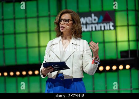 Lisbonne, Portugal. 04th novembre 2022. Ana Figueiredo, PDG d'Altice Portugal, s'adresse au public lors de la dernière journée du Sommet Web 2022 à Lisbonne. Crédit : SOPA Images Limited/Alamy Live News Banque D'Images