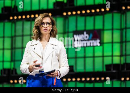 Lisbonne, Portugal. 04th novembre 2022. Ana Figueiredo, PDG d'Altice Portugal, prend la parole au cours de la quatrième journée du Sommet Web 2022 à Lisbonne. Le Web Summit se déroule du 1-4 au 20 novembre. Crédit : SOPA Images Limited/Alamy Live News Banque D'Images