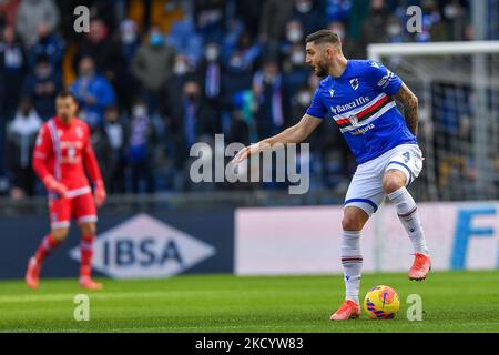 Julian Jeffrey Gaston Chabot (Sampdoria) pendant le football italien série A match UC Sampdoria vs Cagliari Calcio sur 06 janvier 2022 au stade Luigi Ferraris de Gênes, Italie (photo de Danilo Vigo/LiveMedia/NurPhoto) Banque D'Images