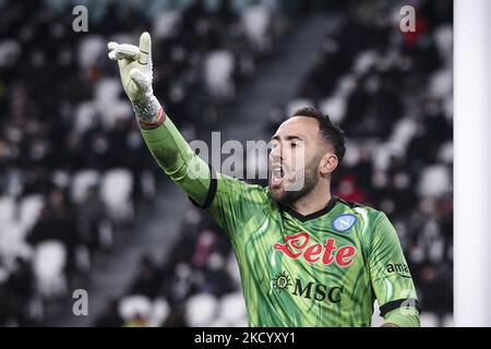 Le gardien de but de Naples David Ospina (25) gestes pendant la série Un match de football n.20 JUVENTUS - NAPOLI on 06 janvier 2022 au stade Allianz à Turin, Piémont, Italie. Résultat final: Juventus-Napoli 1-1. (Photo de Matteo Bottanelli/NurPhoto) Banque D'Images